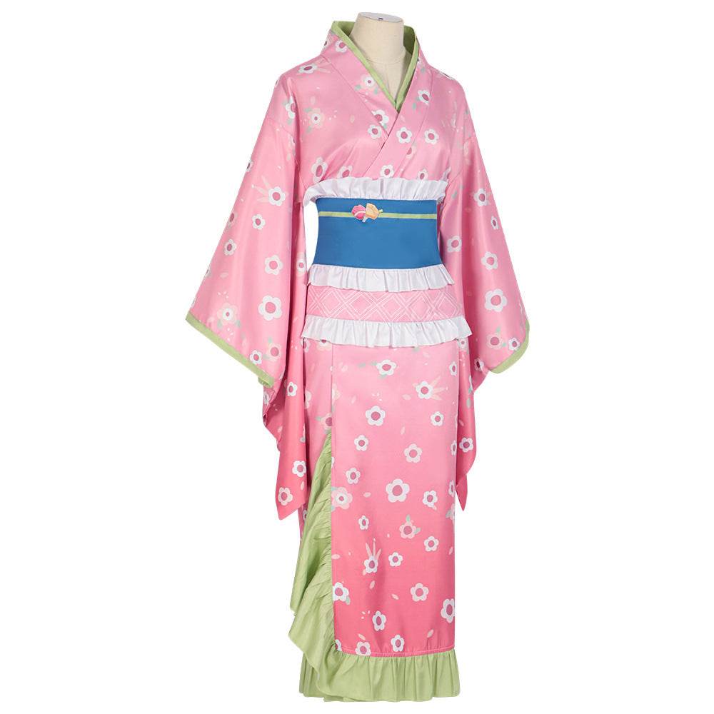 Kanroji Mitsuri Cosplay Costume Women Pink Kimono Party Carnival - Ecosfun