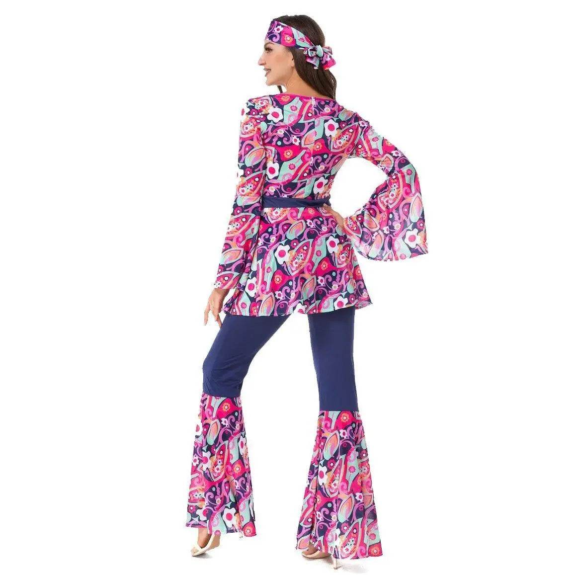 1970s Retro Disco Couple Hippie Hhip Hop Stage Costume Women Men Fancy Dress Halloween - Ecosfun