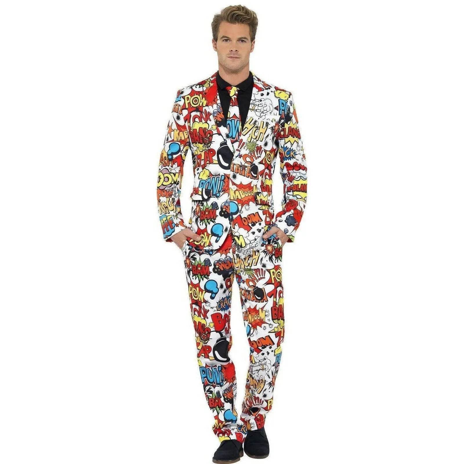 1980s Love Flower Print Suit 80s Costumes Cosplay Party Carnival - Ecosfun
