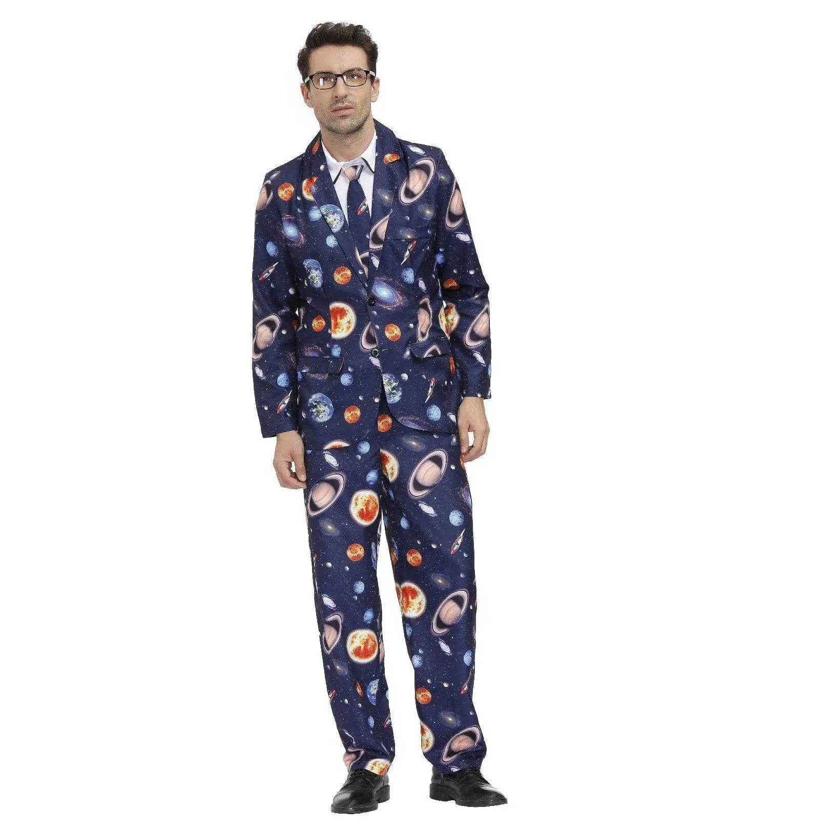 1980s Love Flower Print Suit 80s Costumes Cosplay Party Carnival - Ecosfun