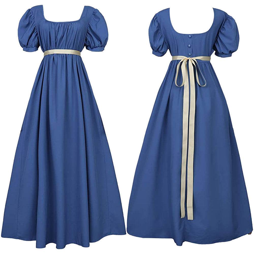 Bridgerton cosplay costume vintage regency Victorian tea dress - Ecosfun