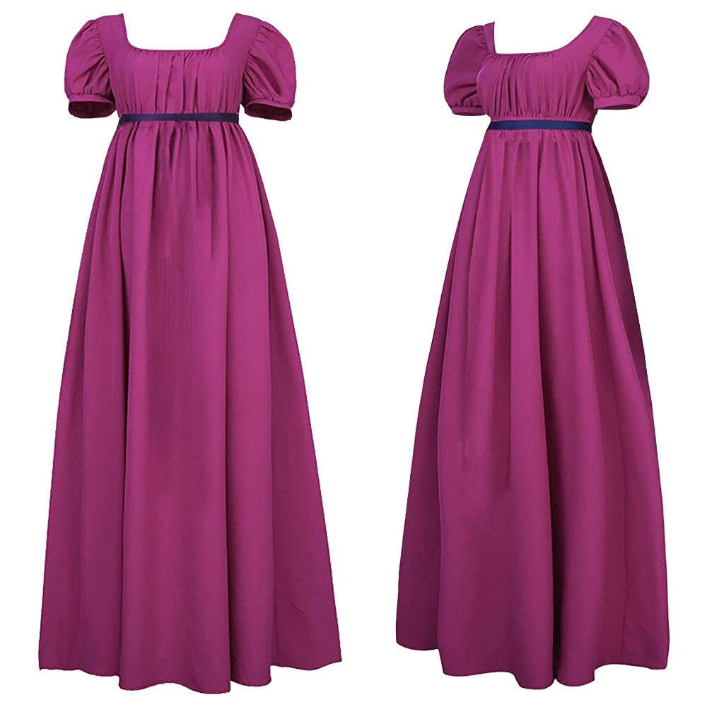 Bridgerton cosplay costume vintage regency Victorian tea dress - Ecosfun