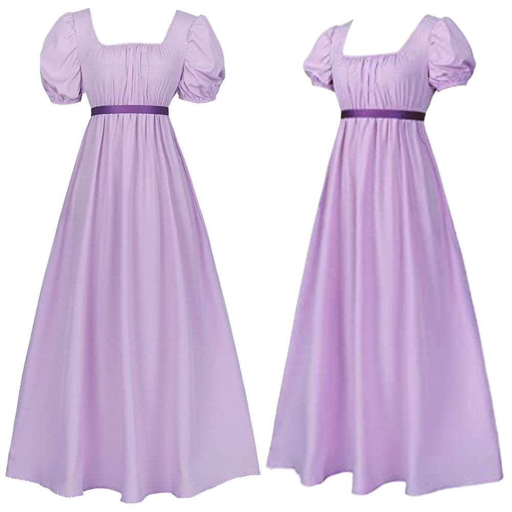 Bridgerton cosplay costume vintage regency Victorian tea dress - Ecosfun