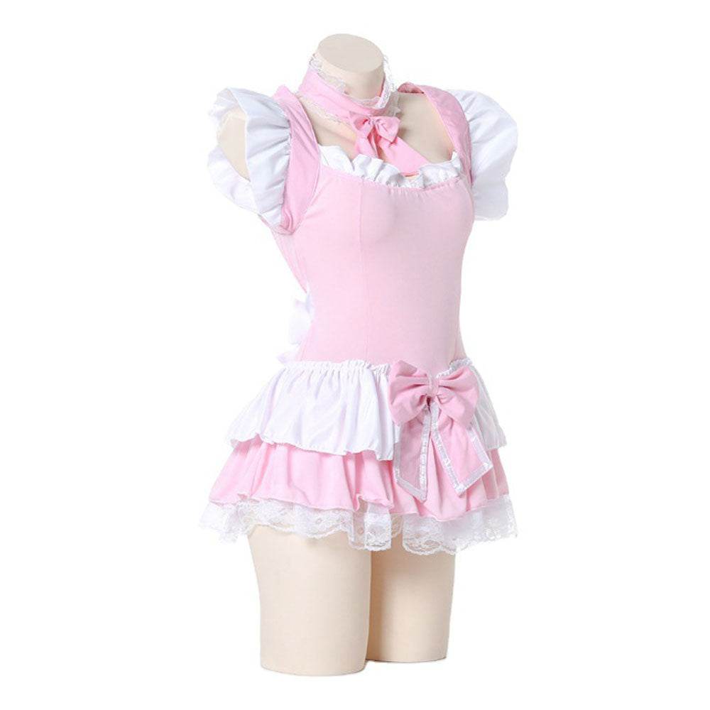 Pink Maid Uniform Role Play Sexy Performance Stage Costume - Ecosfun