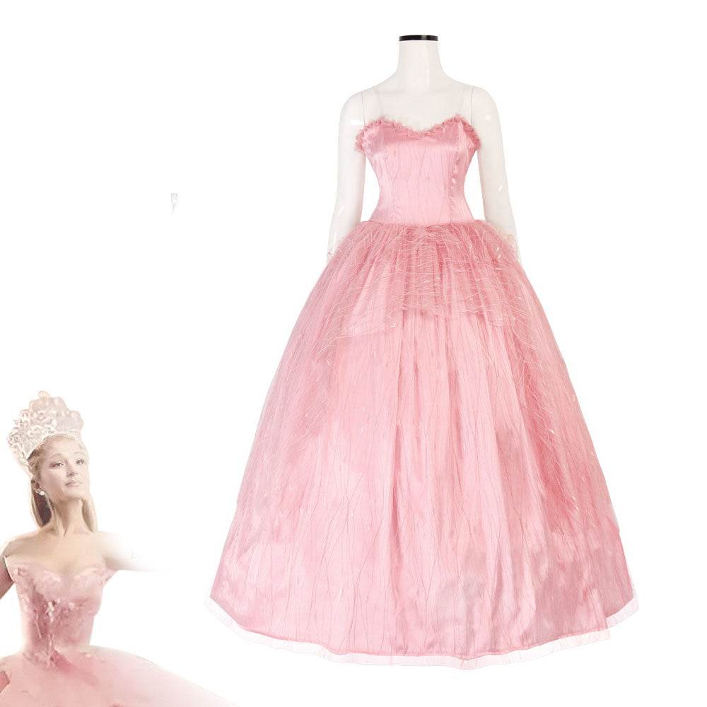 Wicked Glinda Women Pink Dress Outfit Carnival Halloween Cosplay Costume - Ecosfun