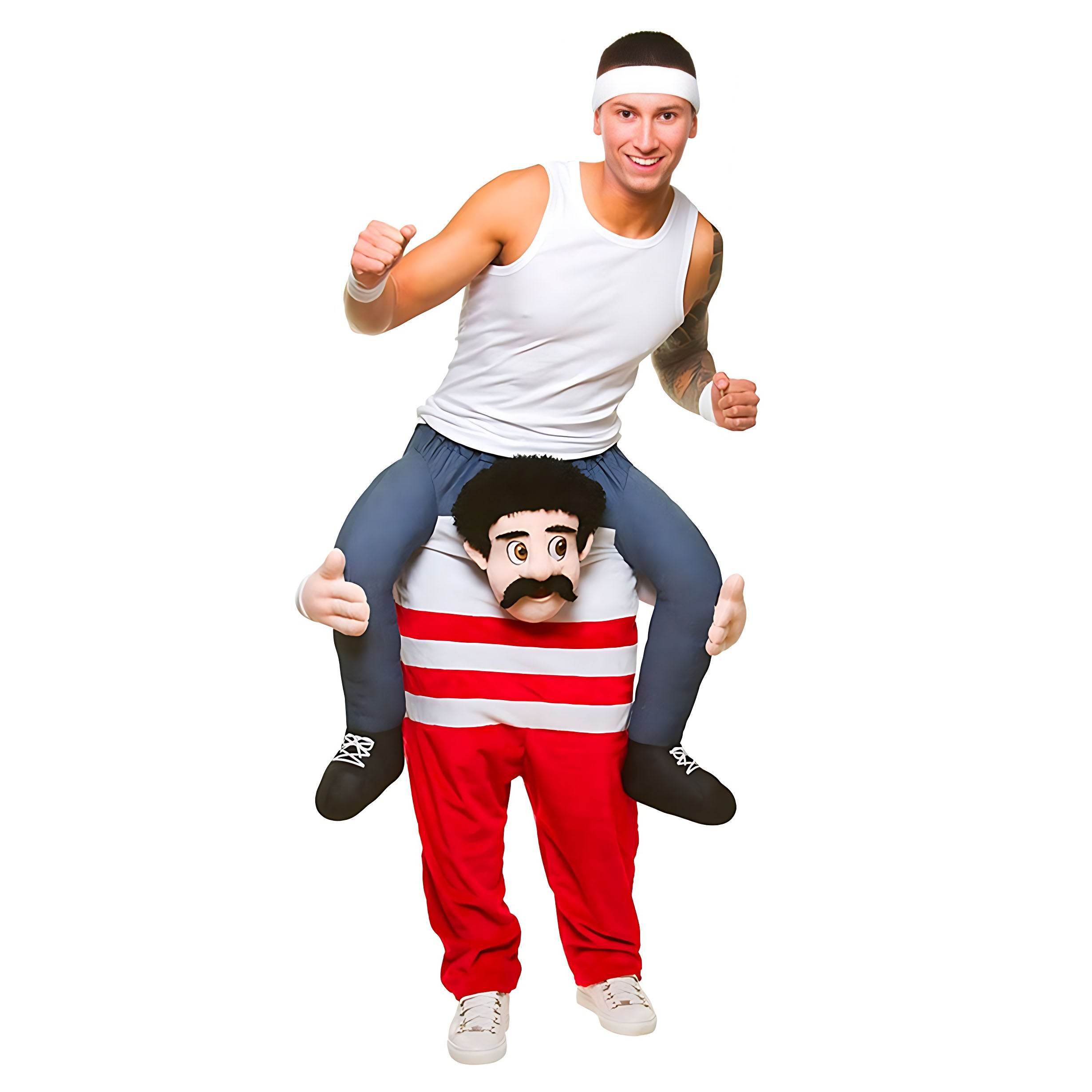 Striped Uncle White Beard Red Checkered Sumo Funny Puppet Costumes - Ecosfun