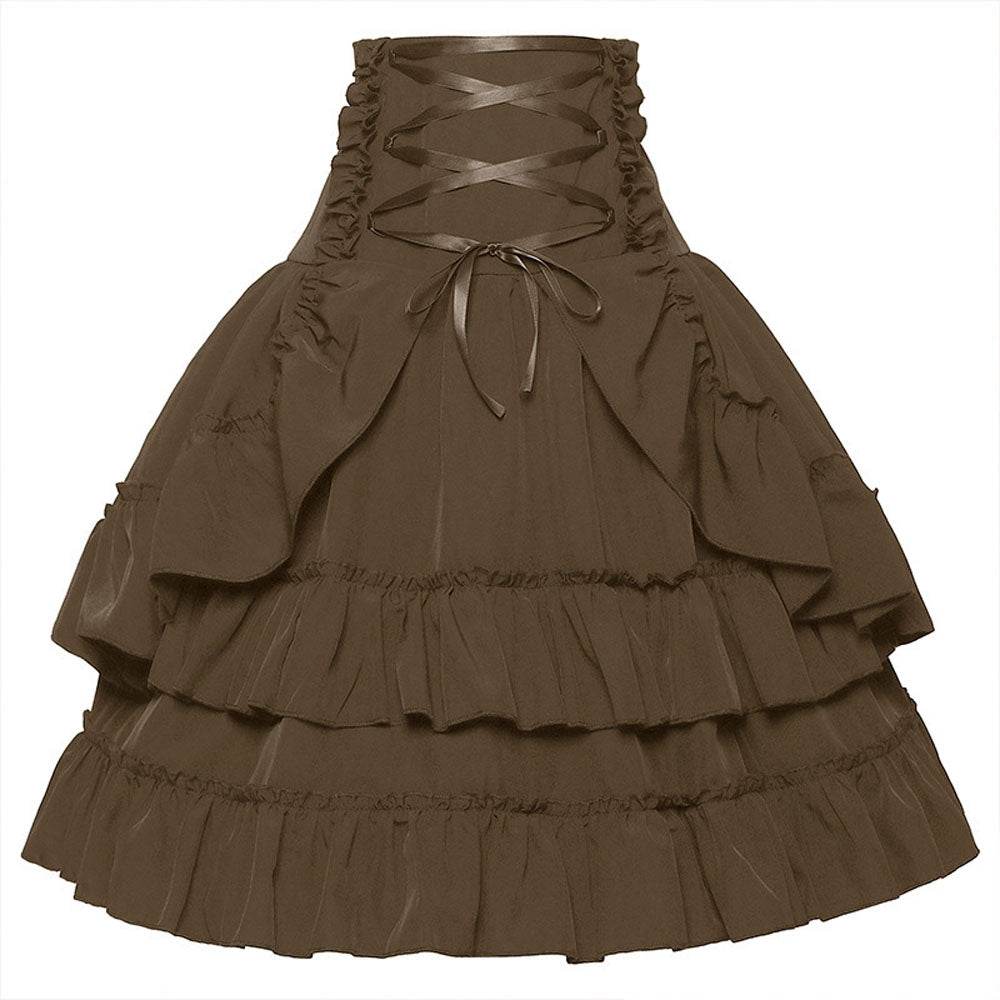 Medieval Retro Style Palace Women's Waist Dance Skirt Dress - Ecosfun