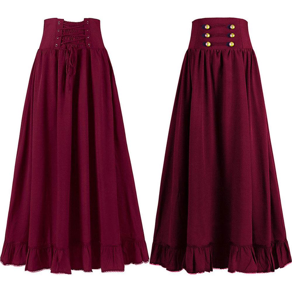 Medieval Women's Retro Style Waist Dance Skirt Dress - Ecosfun