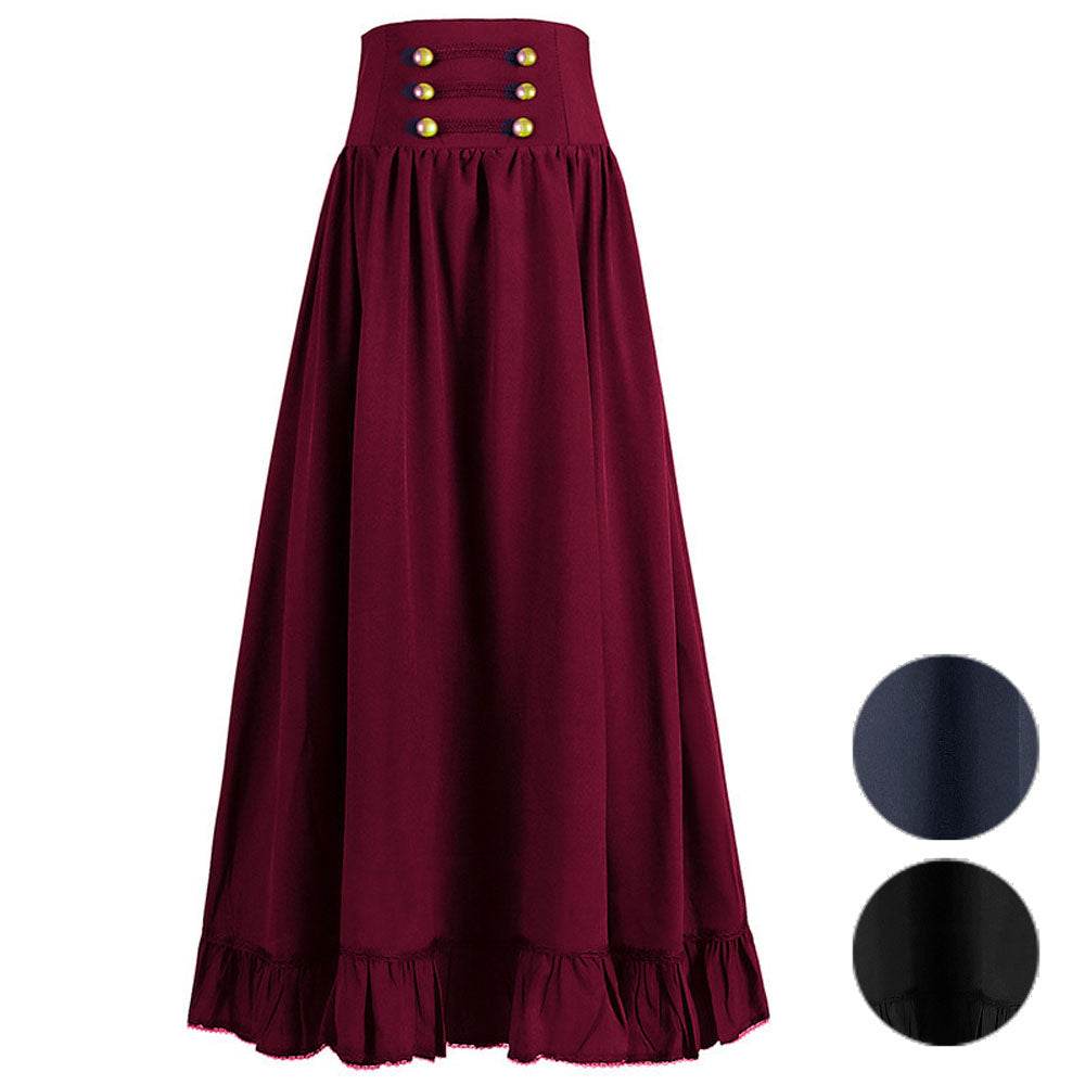 Medieval Women's Retro Style Waist Dance Skirt Dress - Ecosfun