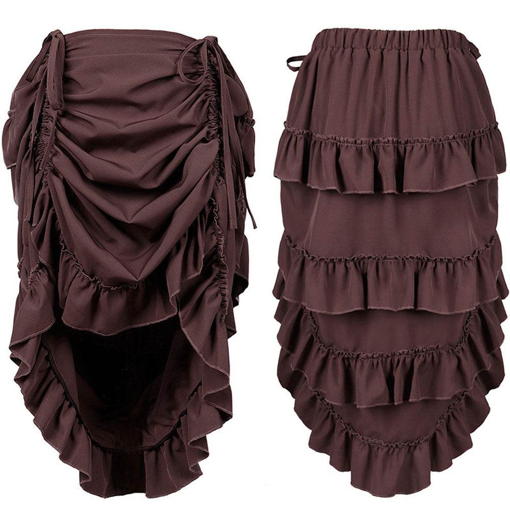 Medieval Women's Retro Style Drawstring Waist Dance Skirt Dress - Ecosfun