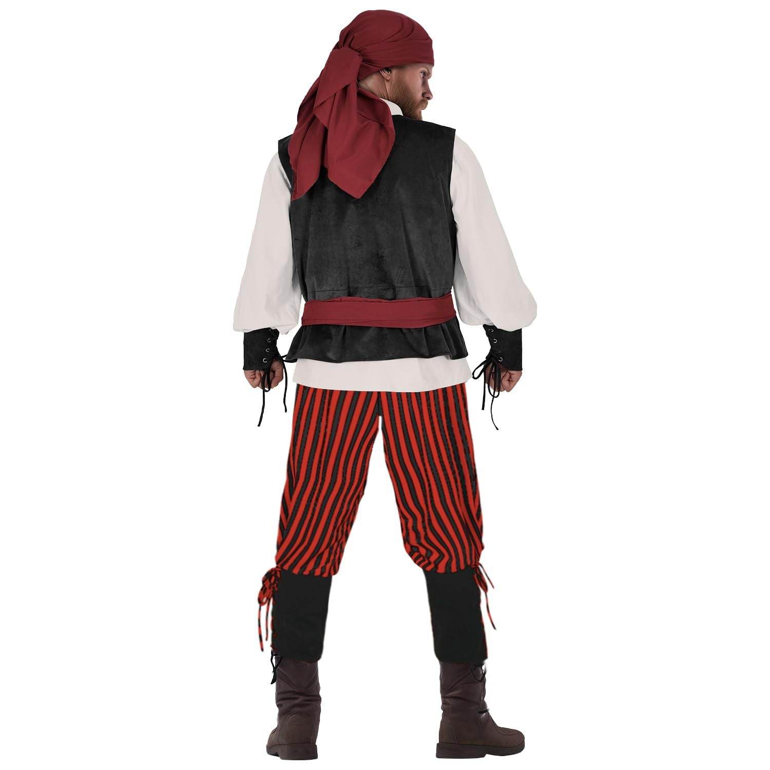 Halloween Caribbean Pirates Vest Adult Stage Costume - Ecosfun