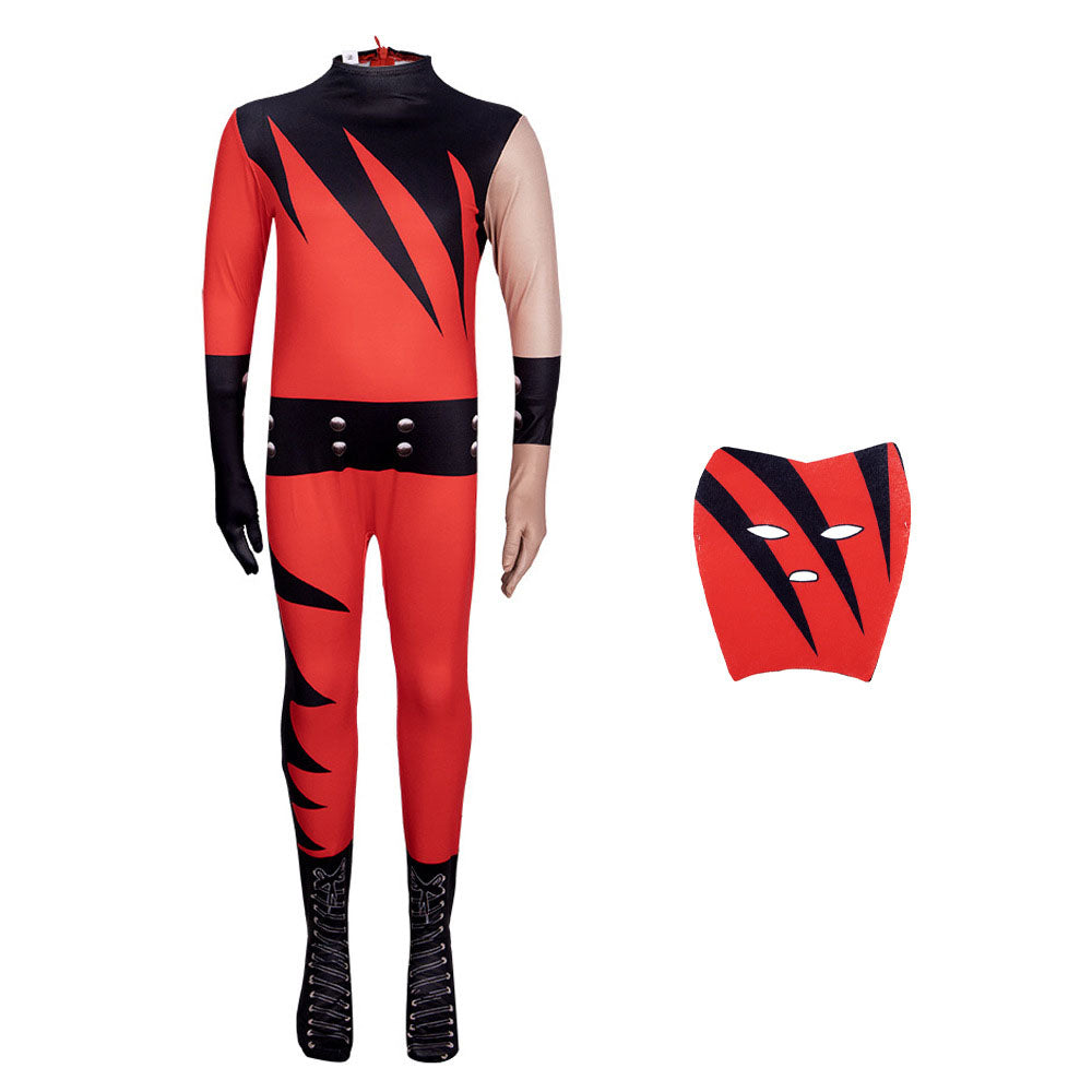 Costume de cosplay combinaison du catcheur WWE Kane pour enfants