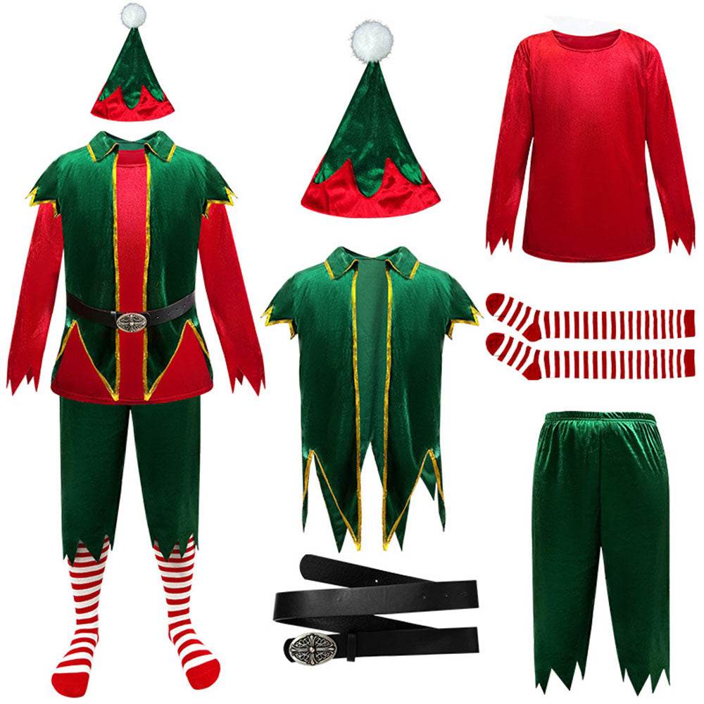 Green Christmas Party dress Costume adult couple stage costume - Ecosfun