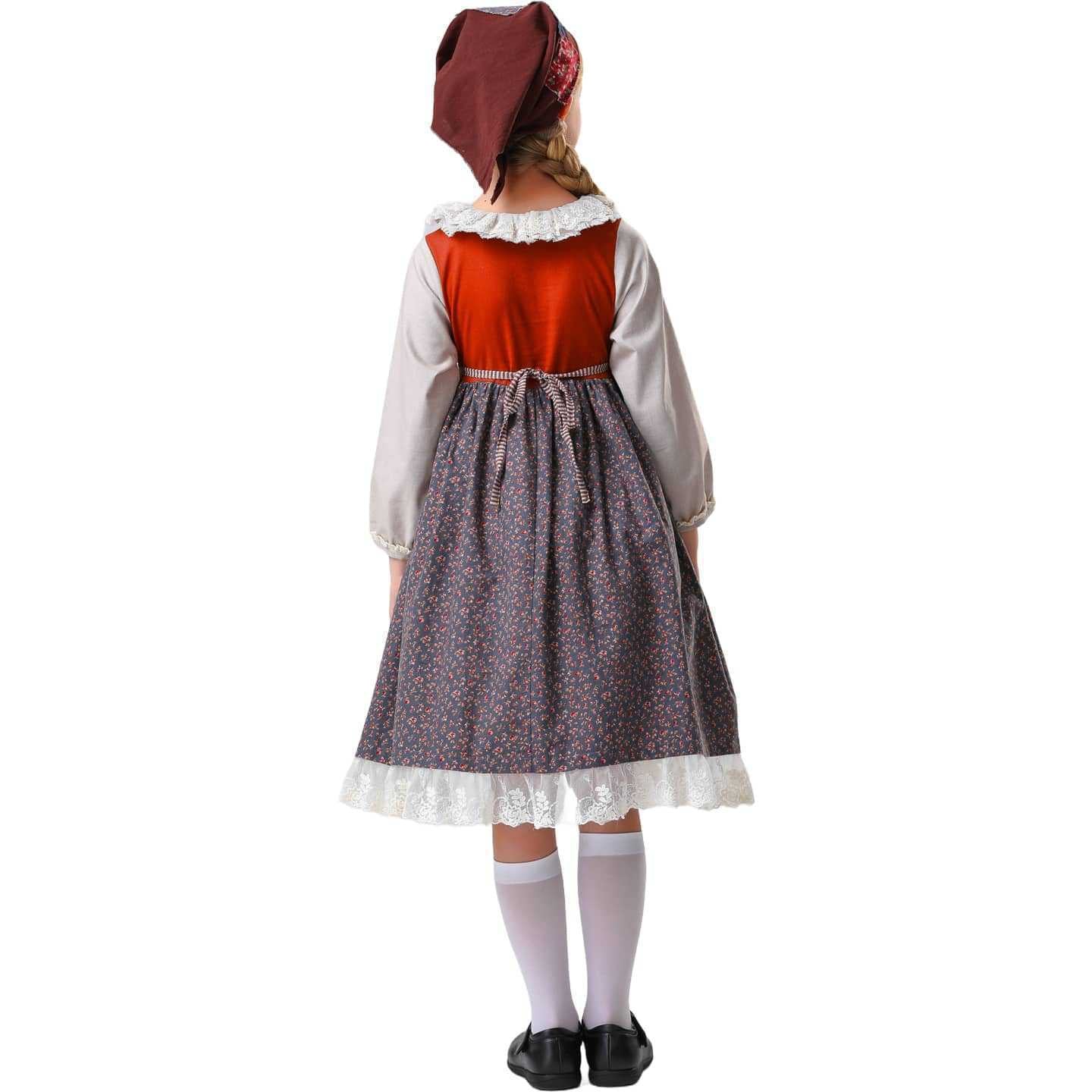 Kids The Little Match Girl Maid Costume Dress Funny Party Halloween