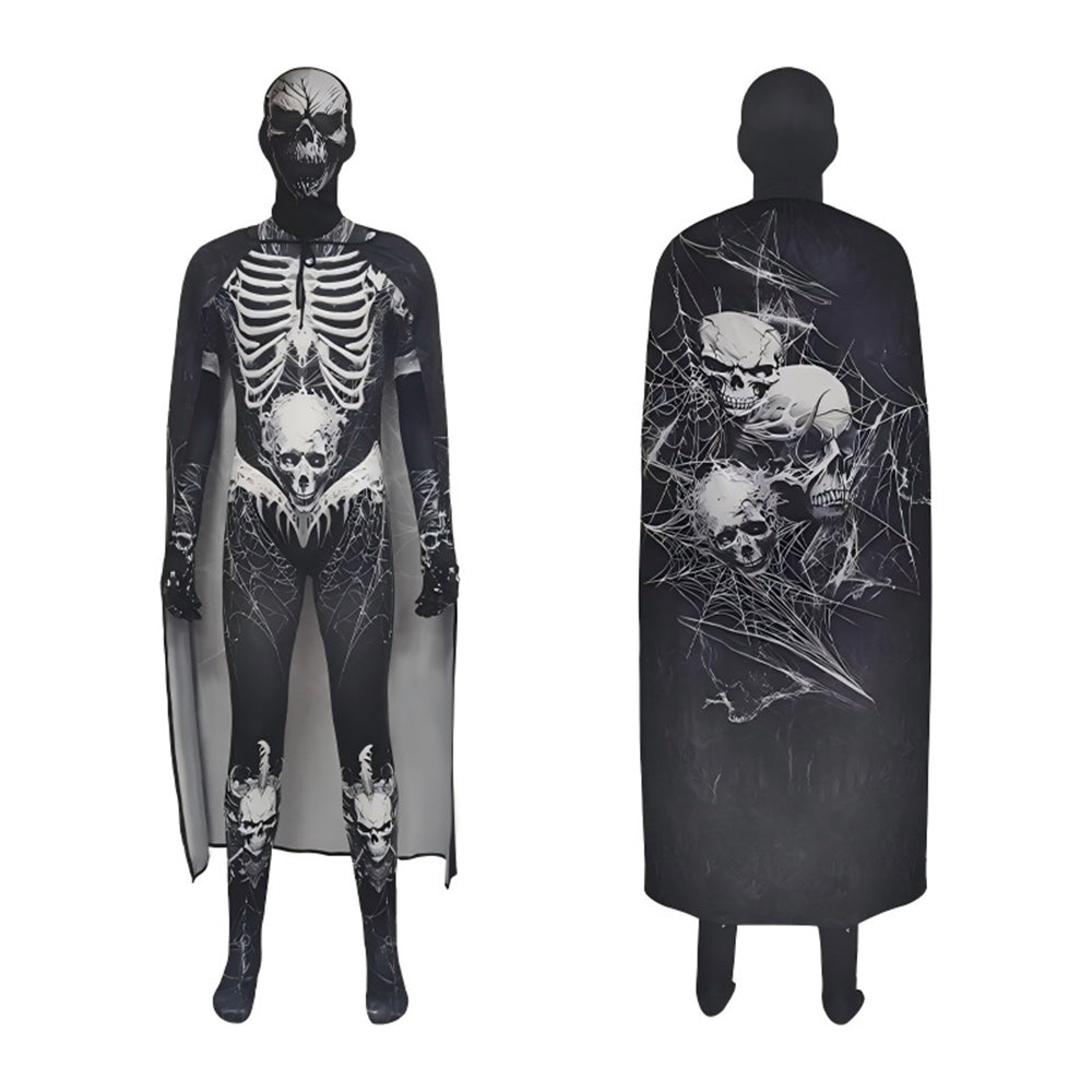 Skull Skeleton Jumpsuit Outfits Cosplay Costume Party For Kids