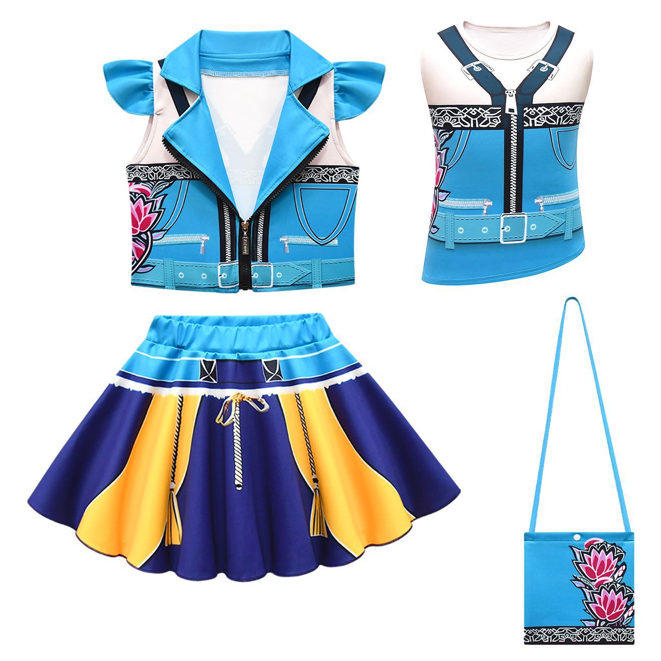Ensemble de quatre pièces pour fille KPop Robe Costume de cosplay Song