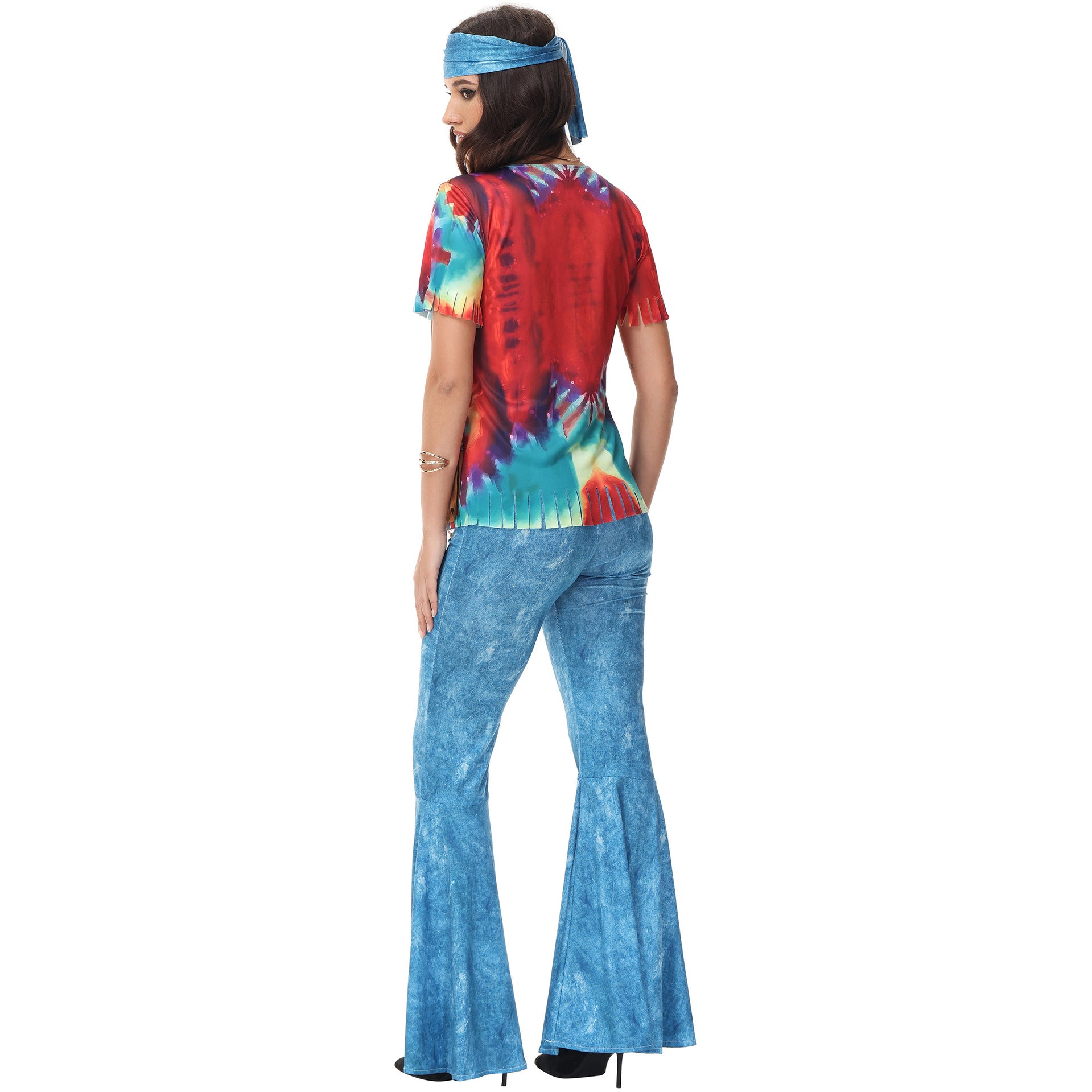 Costume de fête adulte costume disco hippie années 70 80