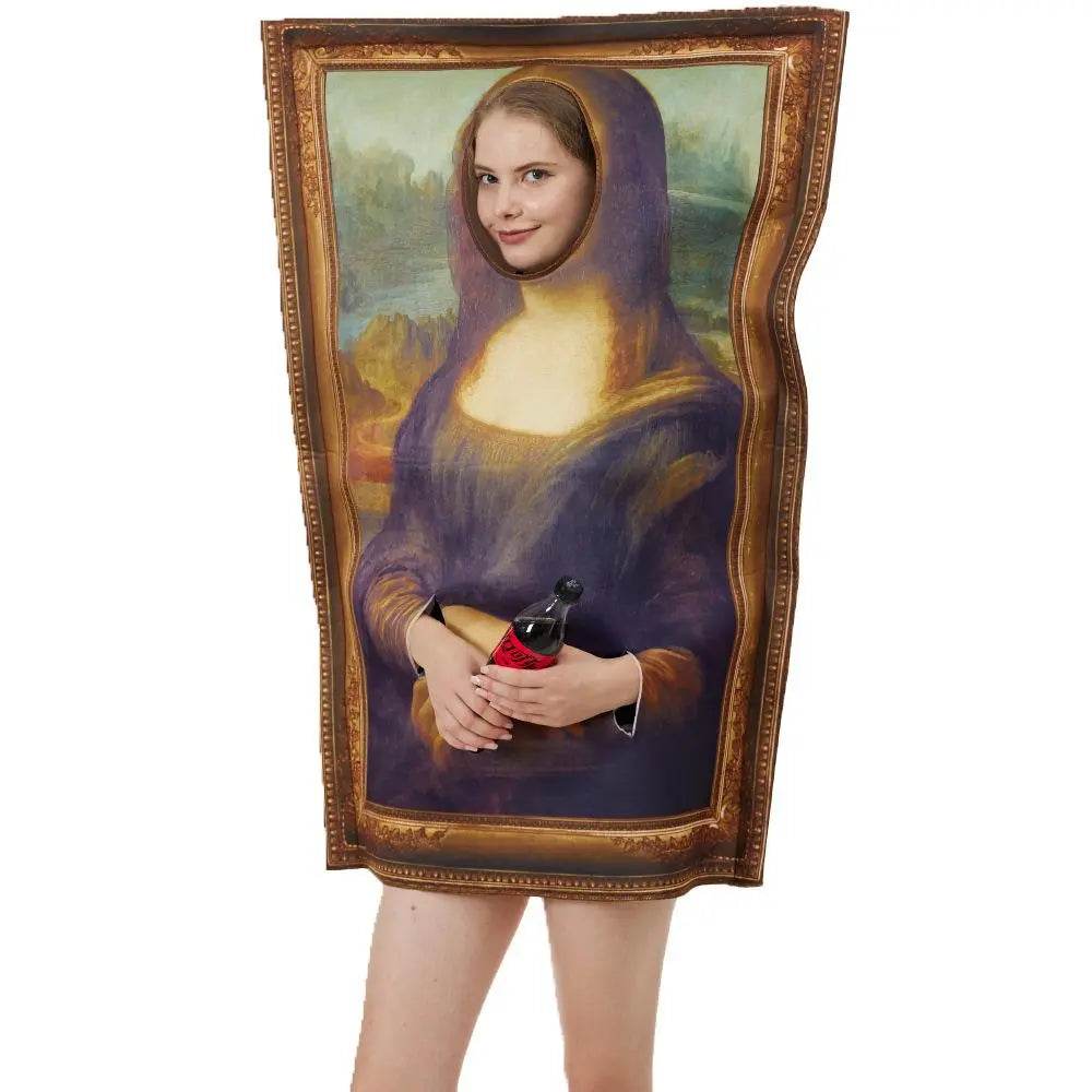 Spoof Murals Mona Lisa Artist Costume Funny Novelty Halloween - Ecosfun