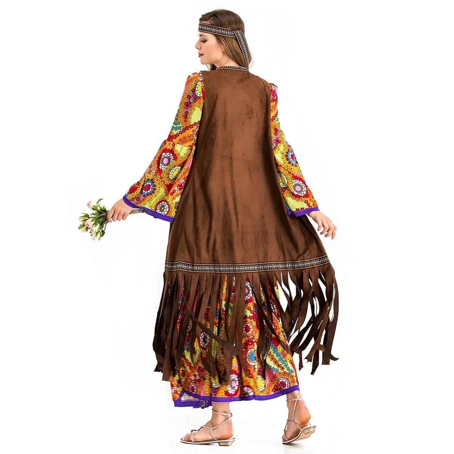 60-70s Retro Disco Hippie Halloween Costume Carnival Ballroom Performance Costume - Ecosfun