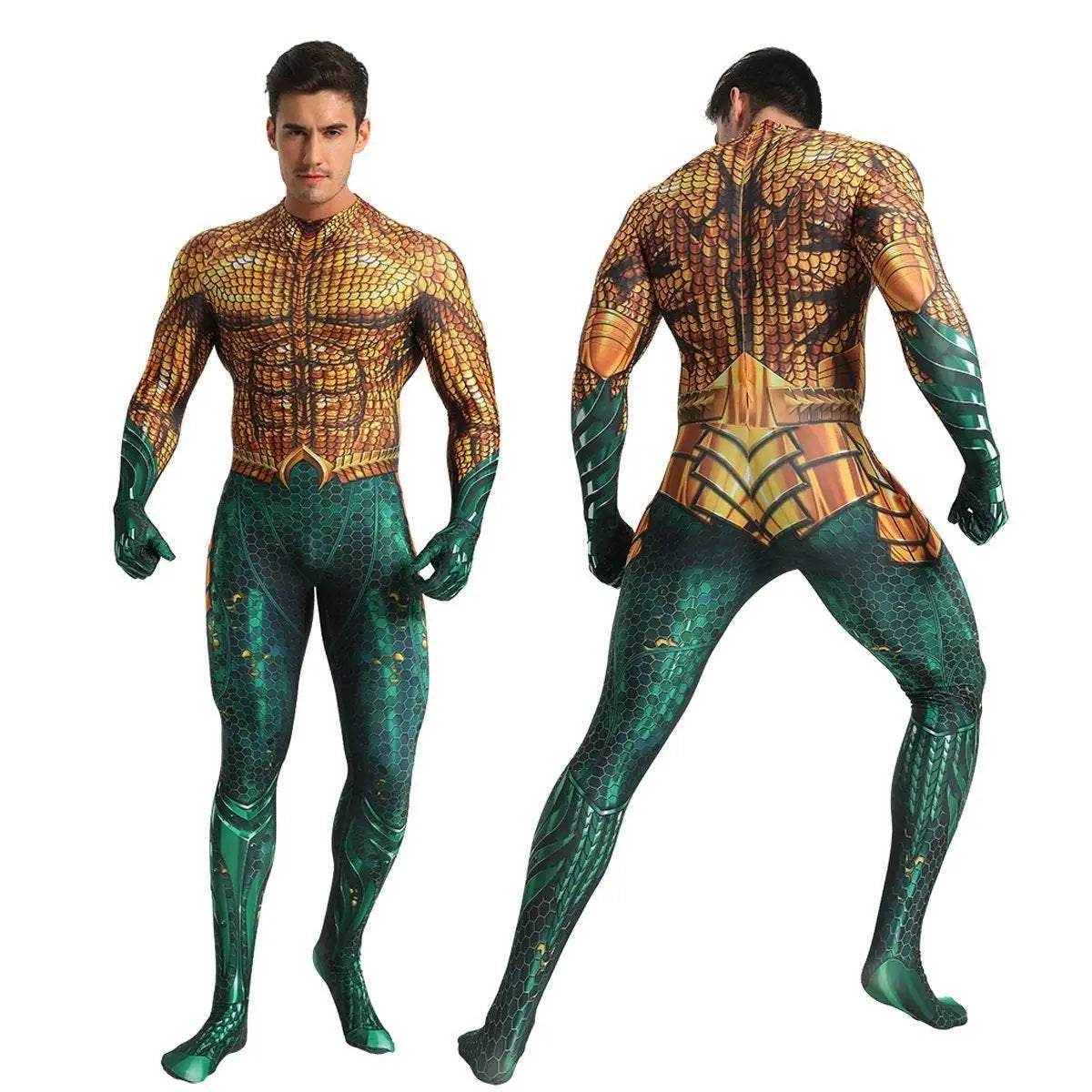 Aquaman 2 Costume Arthur Cosplay Bodysuit Halloween Fancy Cosplay Carnival Suit - Ecosfun