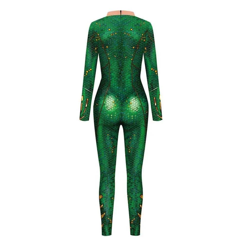 Atlanna Queen Aquaman Cosplay Costume Jumpsuit Halloween Sequined Catsuit Party Zentai - Ecosfun
