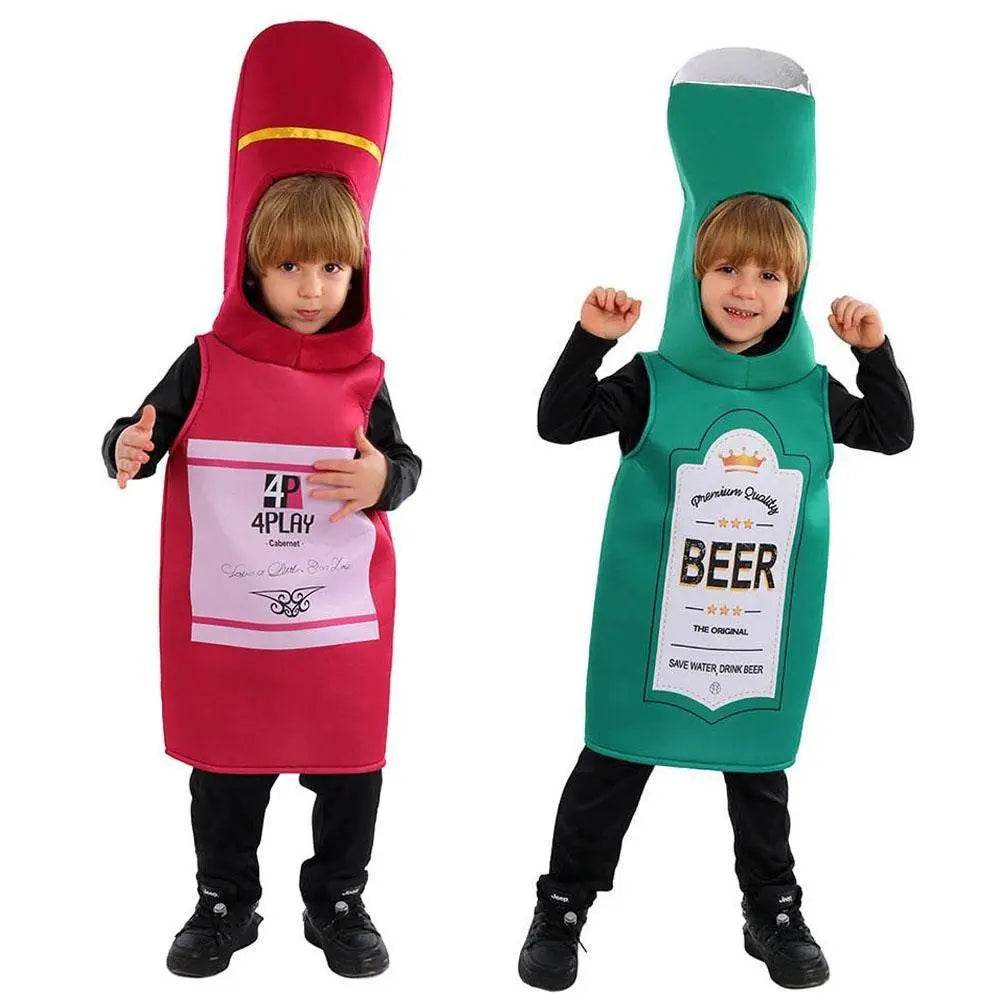 Beer Wine red Bottle Cosplay Costume Children's Day and School Festival Performance Outfit - Ecosfun