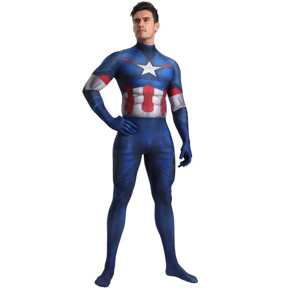 Captain America Outfits Halloween Cosplay Costume Bodysuit - Ecosfun