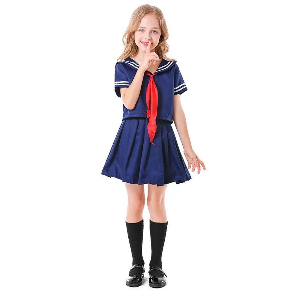 Children's Japanese anime style JK dark blue sailor costume - Ecosfun