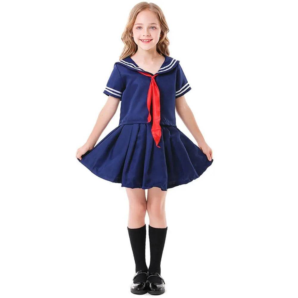 Children's Japanese anime style JK dark blue sailor costume - Ecosfun