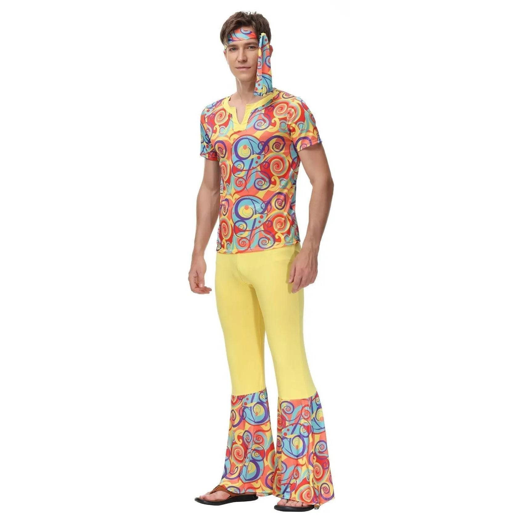 Disco 70s Fancy Dress Retro hip-hop hippie Couple Stage Costumes Halloween - Ecosfun