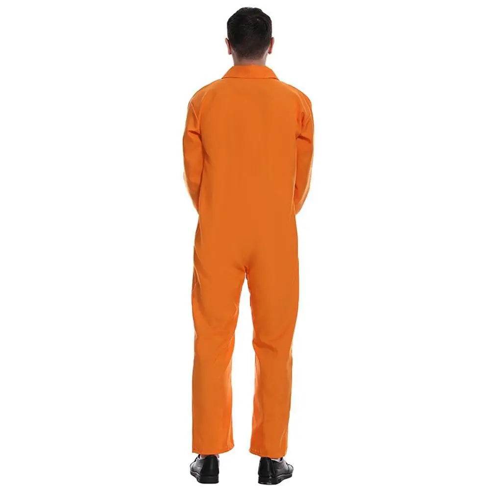 Escaped Prisoner Costume Cosplay Party Jumpsuit Uniform Suit Halloween For Men Women - Ecosfun