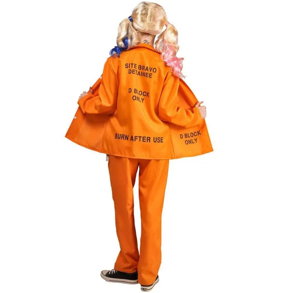 Escaped Prisoner Costume Cosplay Party Jumpsuit Uniform Suit Halloween For Men Women - Ecosfun