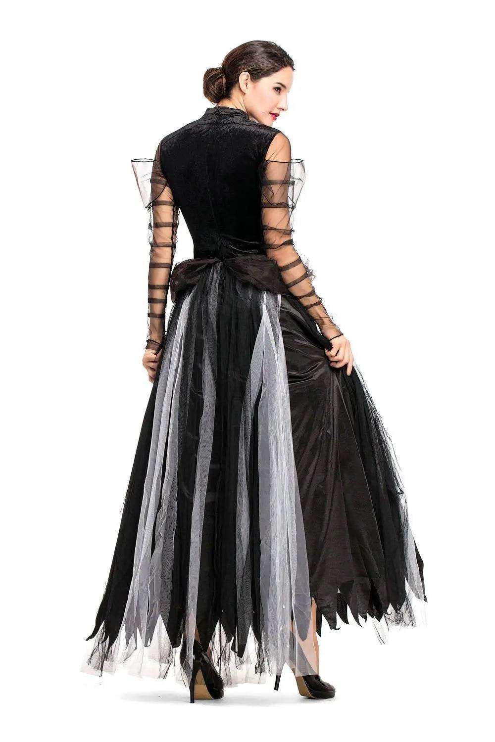 Fairy Tale Black Swan Cos Witch Cos Costume for Halloween Party Prom - Ecosfun