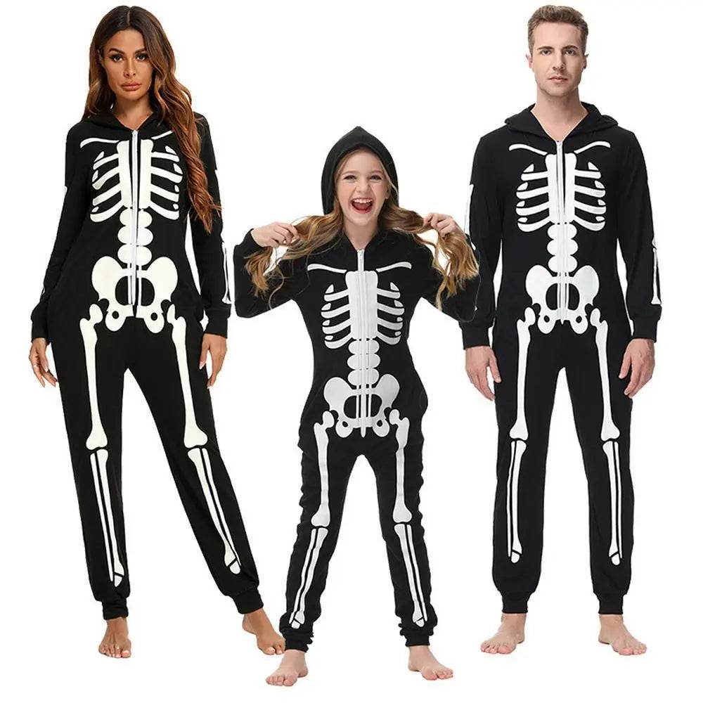 Fluorescent home costume horror pajamas Halloween costume Family Matching Costumes - Ecosfun