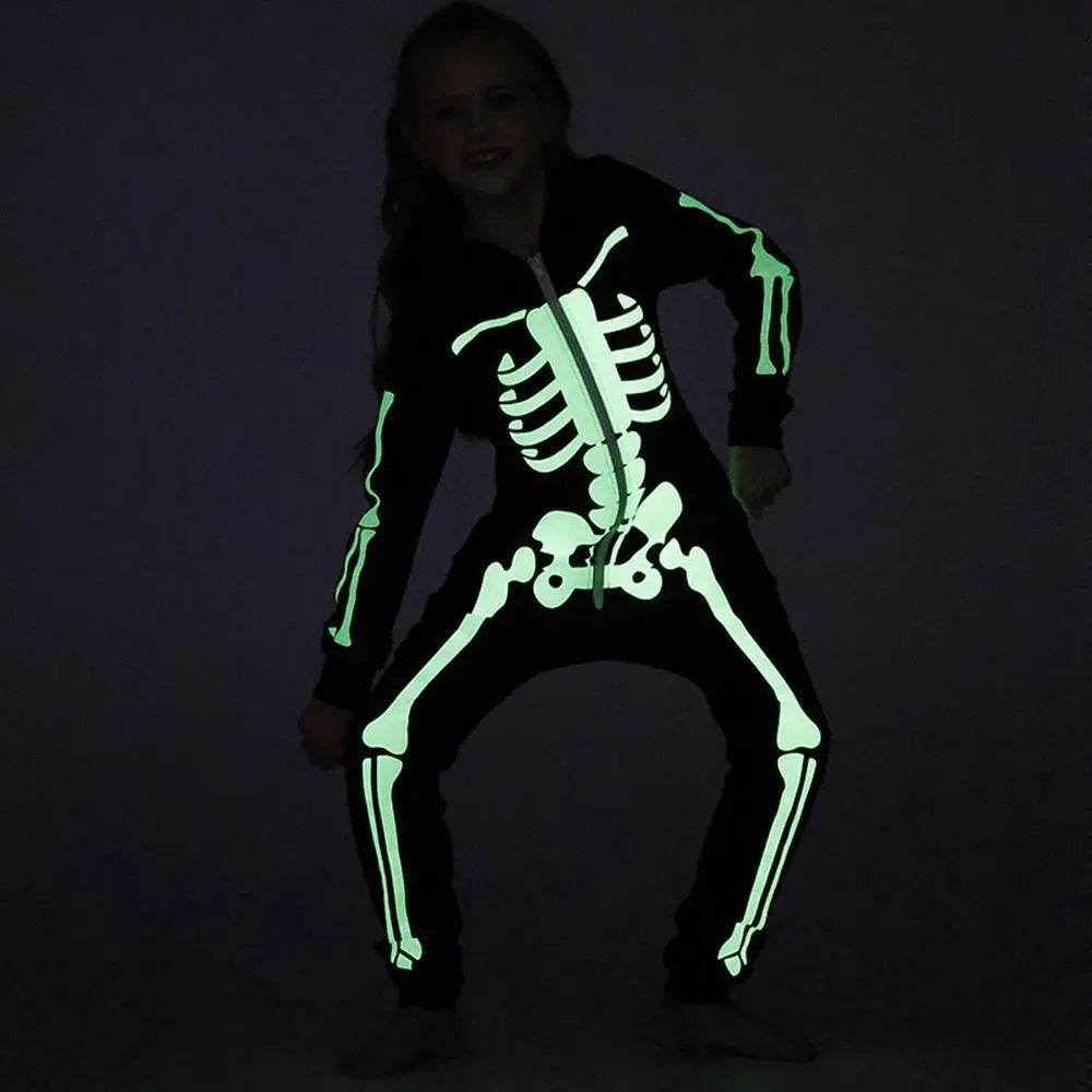 Fluorescent home costume horror pajamas Halloween costume Family Matching Costumes - Ecosfun