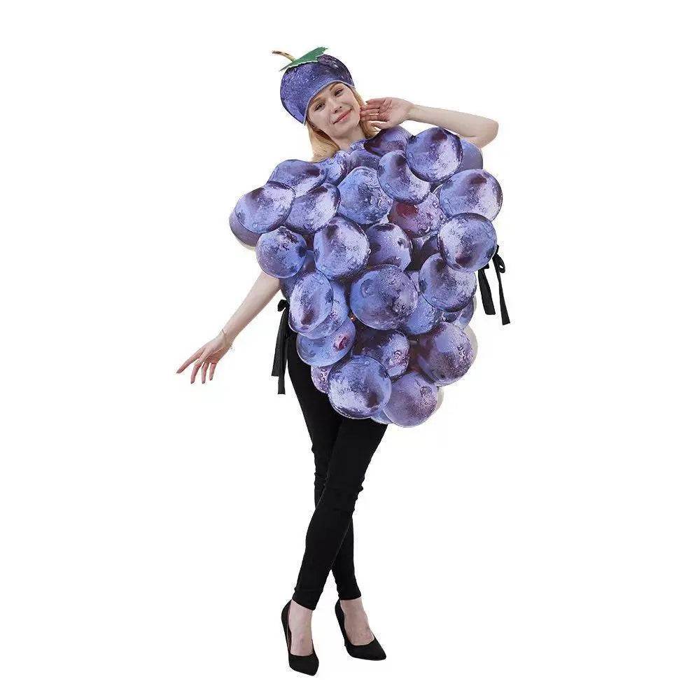 Fruit Grape Dress Cosplay Costume Halloween Carnival Party Disguise Suit - Ecosfun