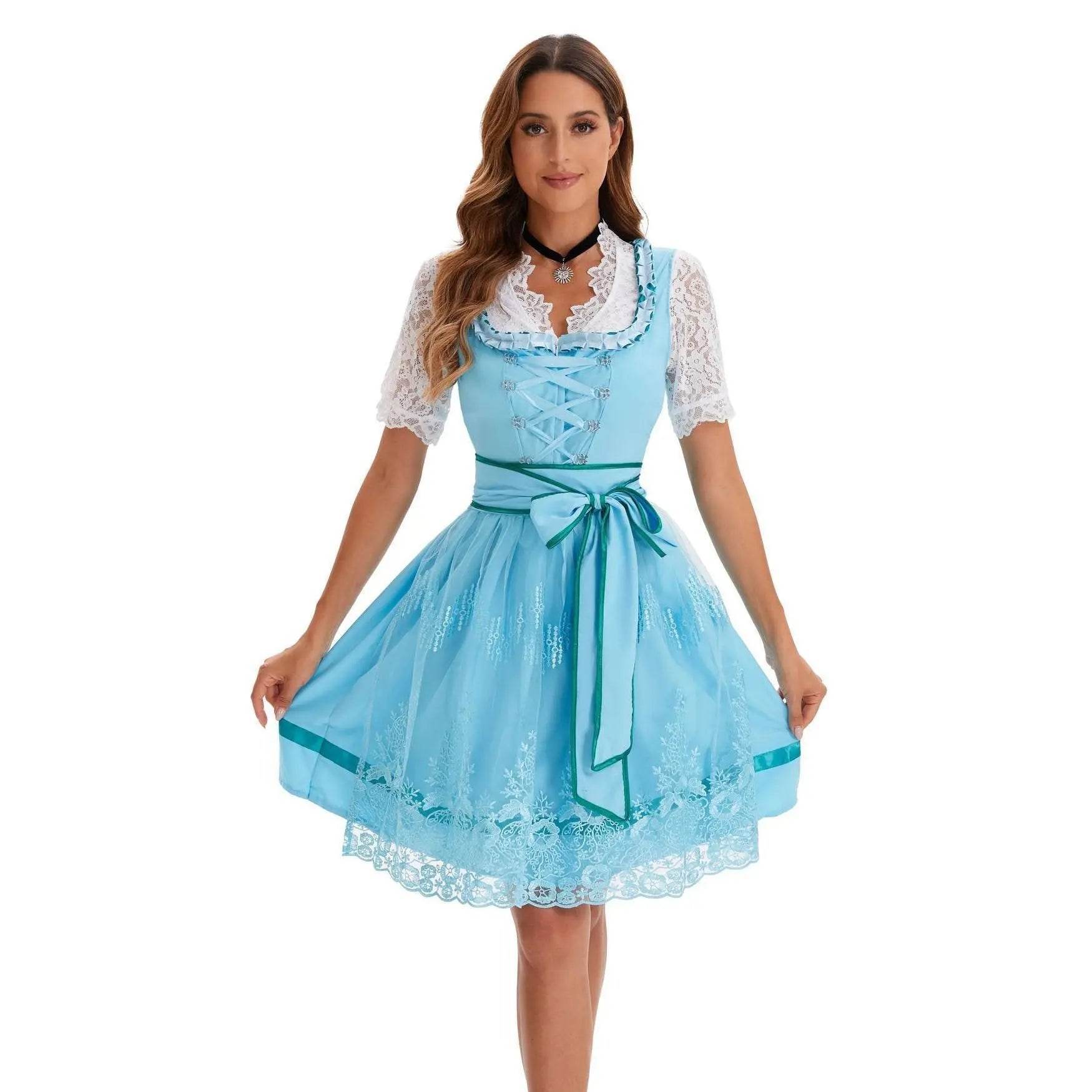 German Oktoberfest Large Size Short Sleeve Dress Costume - Ecosfun