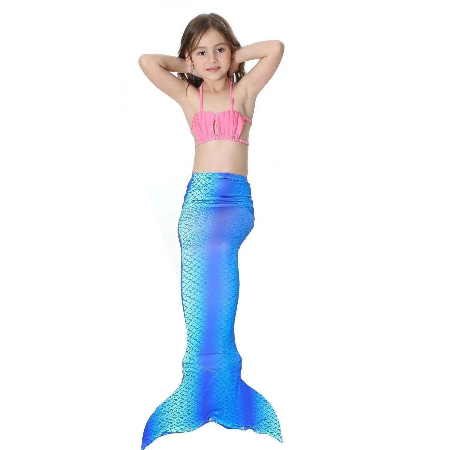 Girls Kids Mermaid Tail Swimwear Bikini Set Swimsuit Swimming Costume - Ecosfun