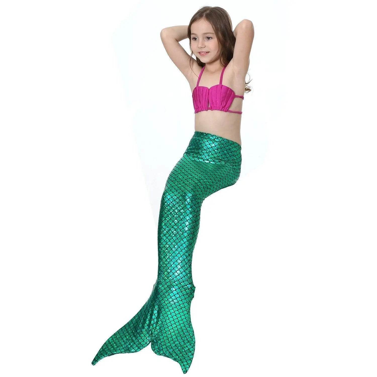 Girls Kids Mermaid Tail Swimwear Bikini Set Swimsuit Swimming Costume - Ecosfun