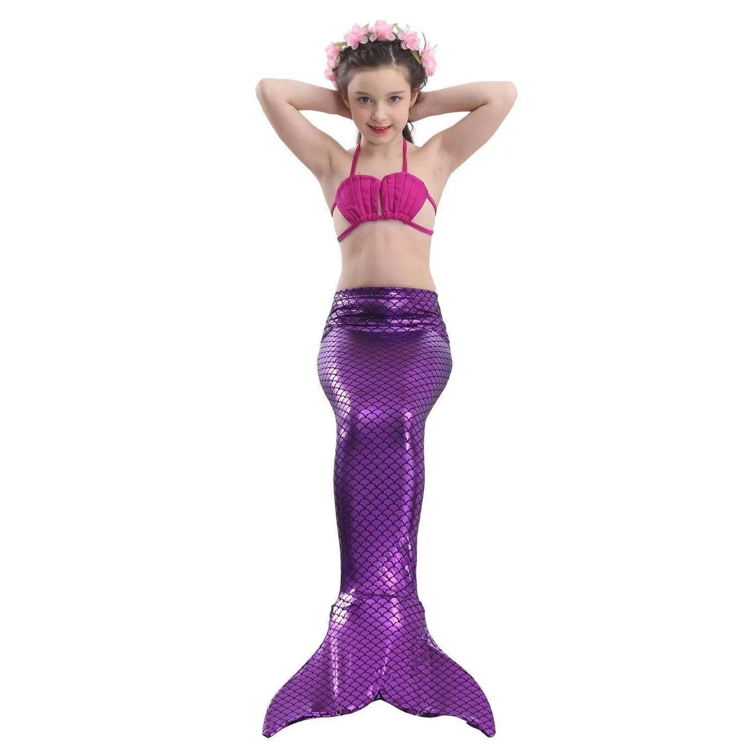 Girls Kids Mermaid Tail Swimwear Bikini Set Swimsuit Swimming Costume - Ecosfun