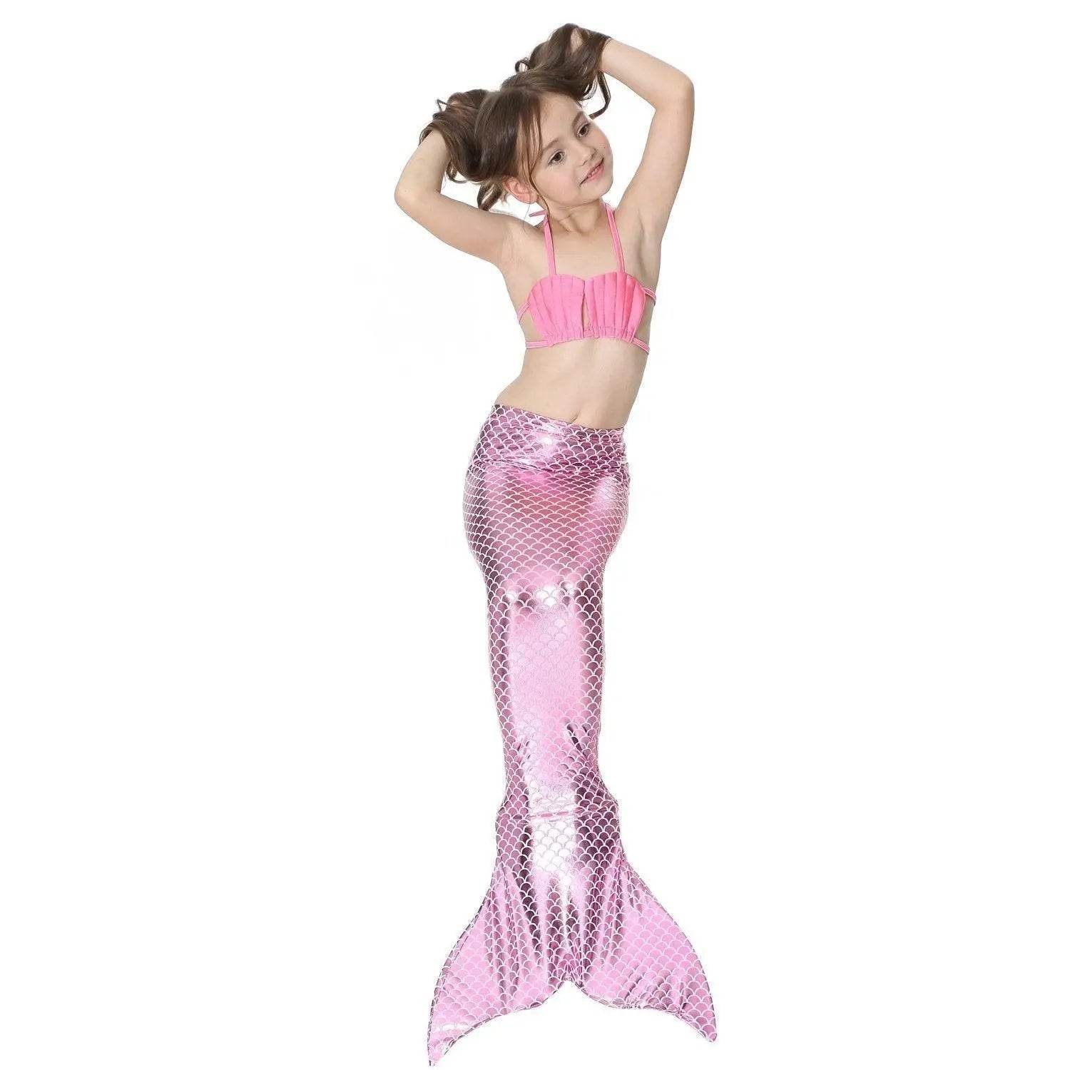Girls Kids Mermaid Tail Swimwear Bikini Set Swimsuit Swimming Costume - Ecosfun