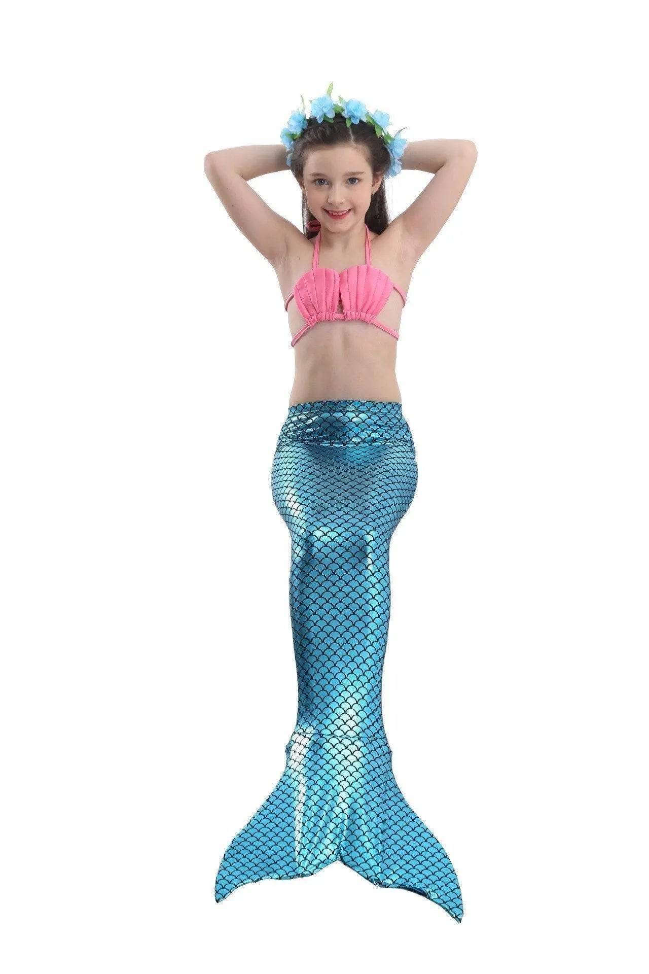 Girls Kids Mermaid Tail Swimwear Bikini Set Swimsuit Swimming Costume - Ecosfun