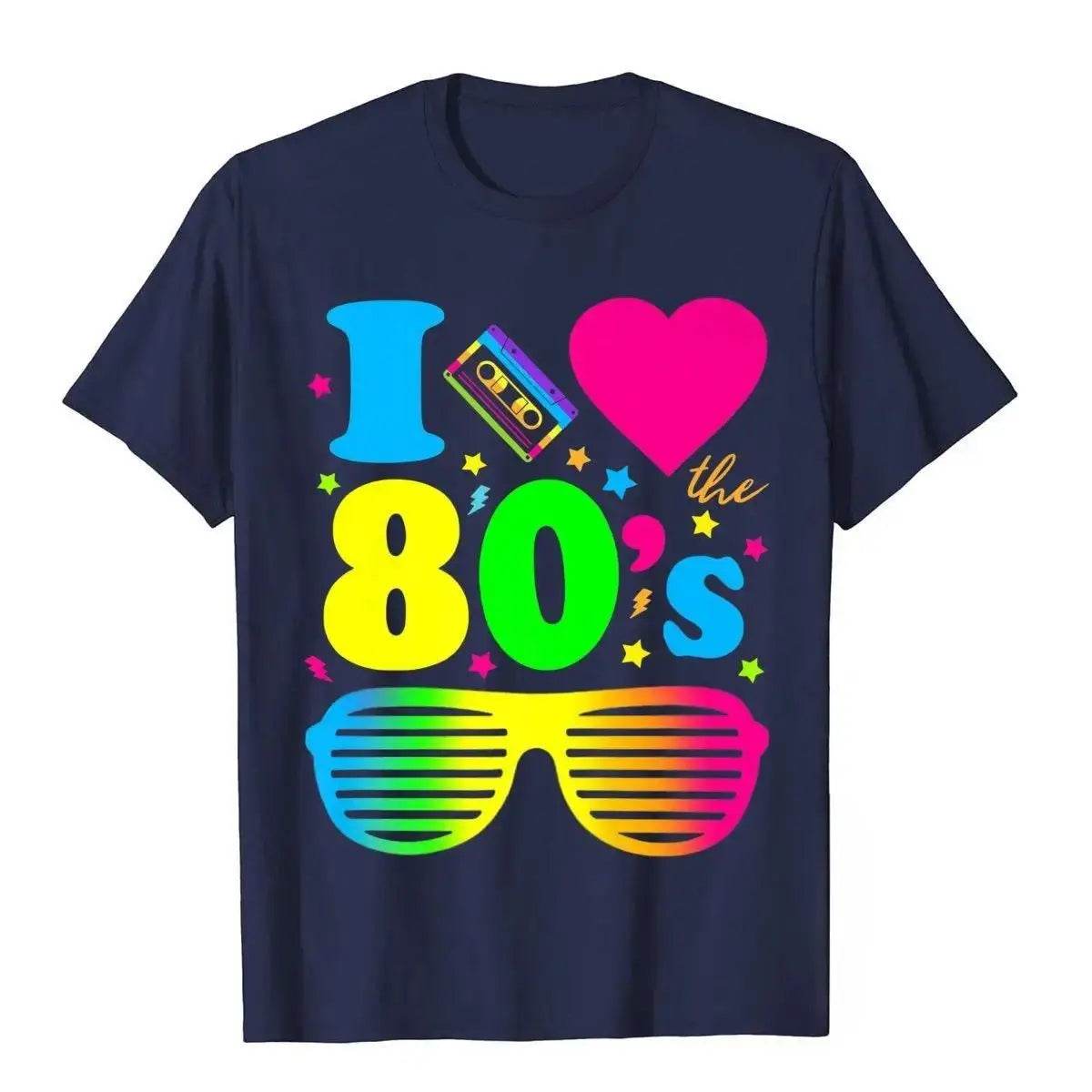 I Love 80s Men T-Shirt 1980s Costumes Cosplay Party Carnival - Ecosfun