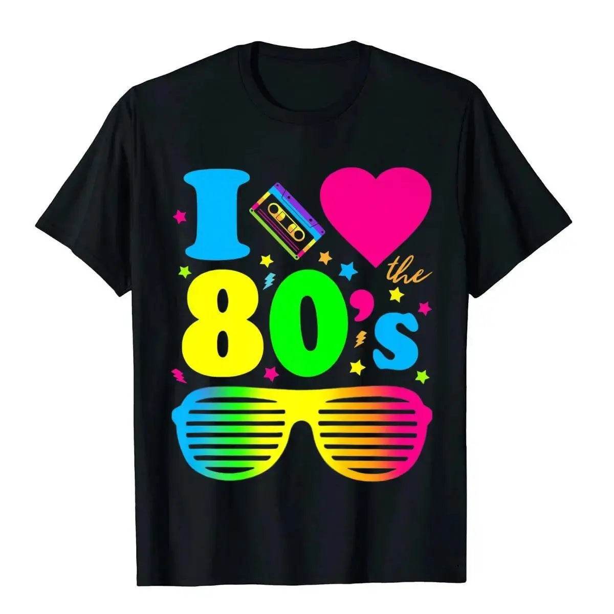 I Love 80s Men T-Shirt 1980s Costumes Cosplay Party Carnival - Ecosfun