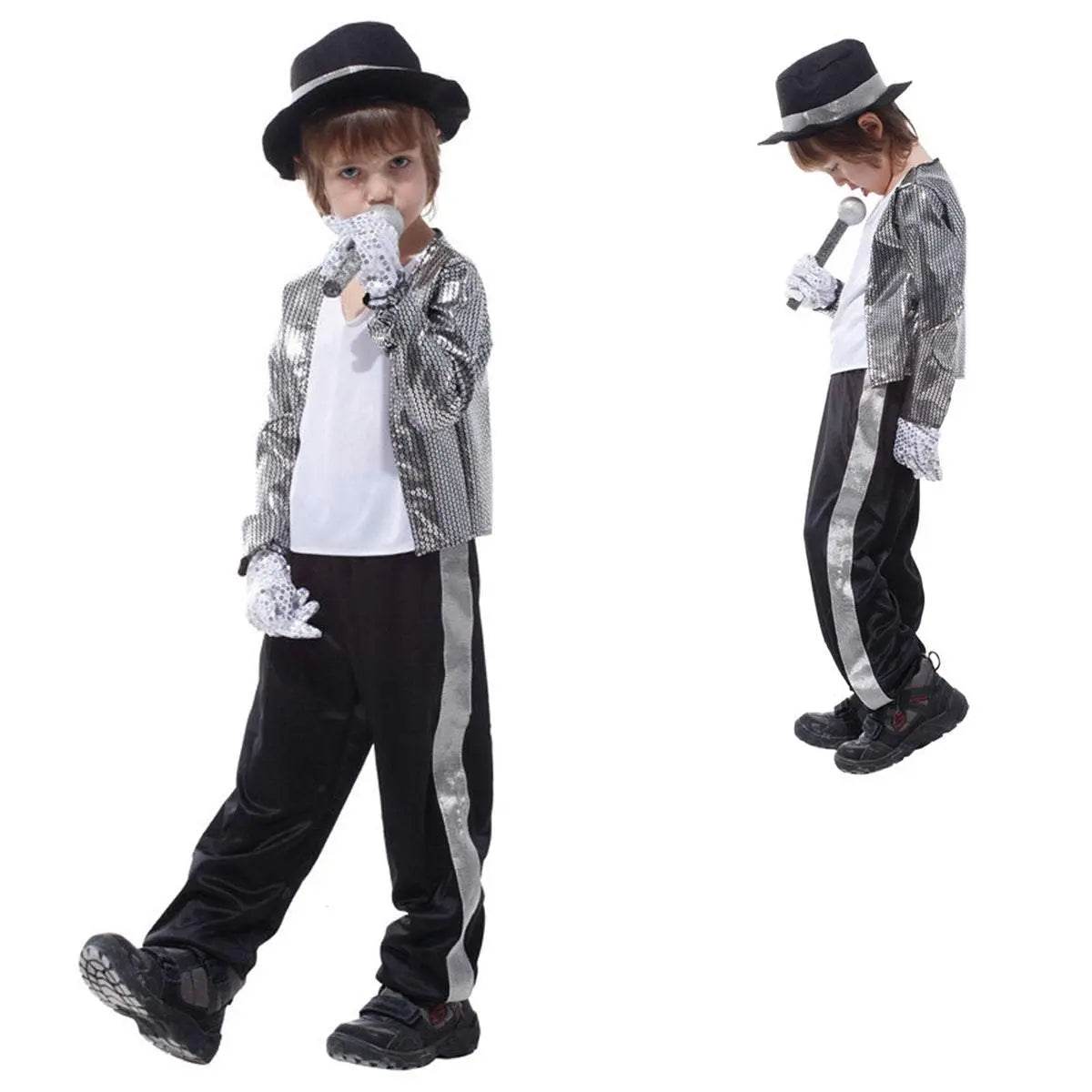Kid Michael Jackson Thriller Fancy Cosplay Costume Halloween Partywear - Ecosfun