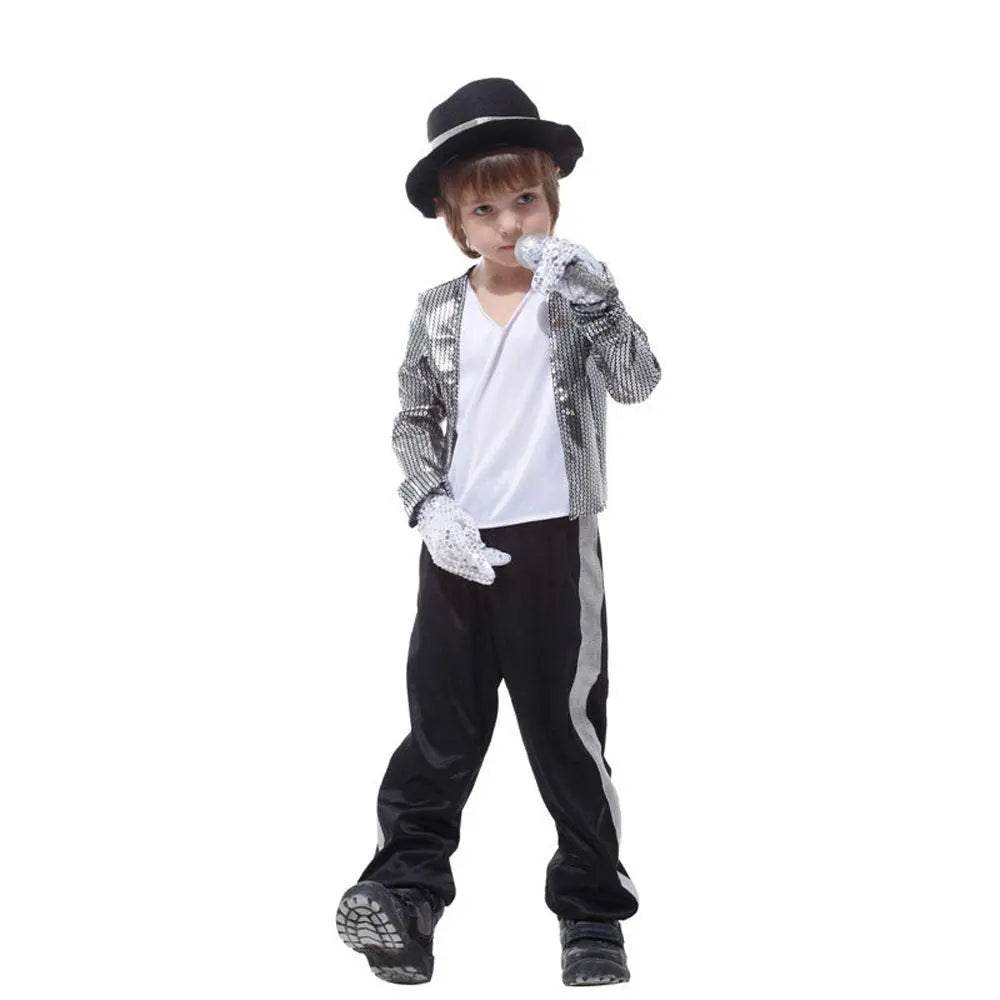 Kid Michael Jackson Thriller Fancy Cosplay Costume Halloween Partywear - Ecosfun