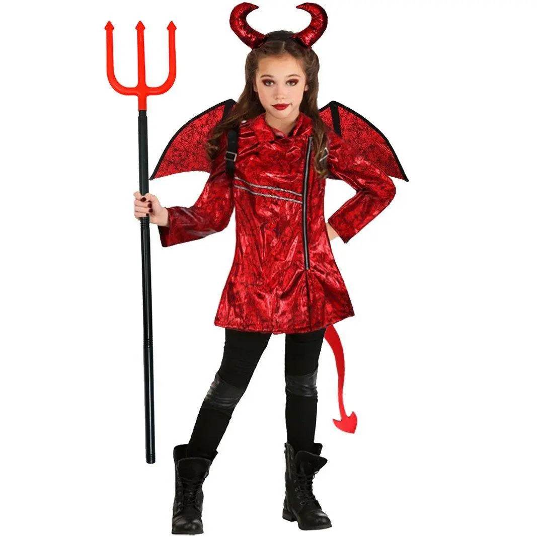 Kid's Punk Style Little Devil Costume Halloween Stage Cosplay - Ecosfun