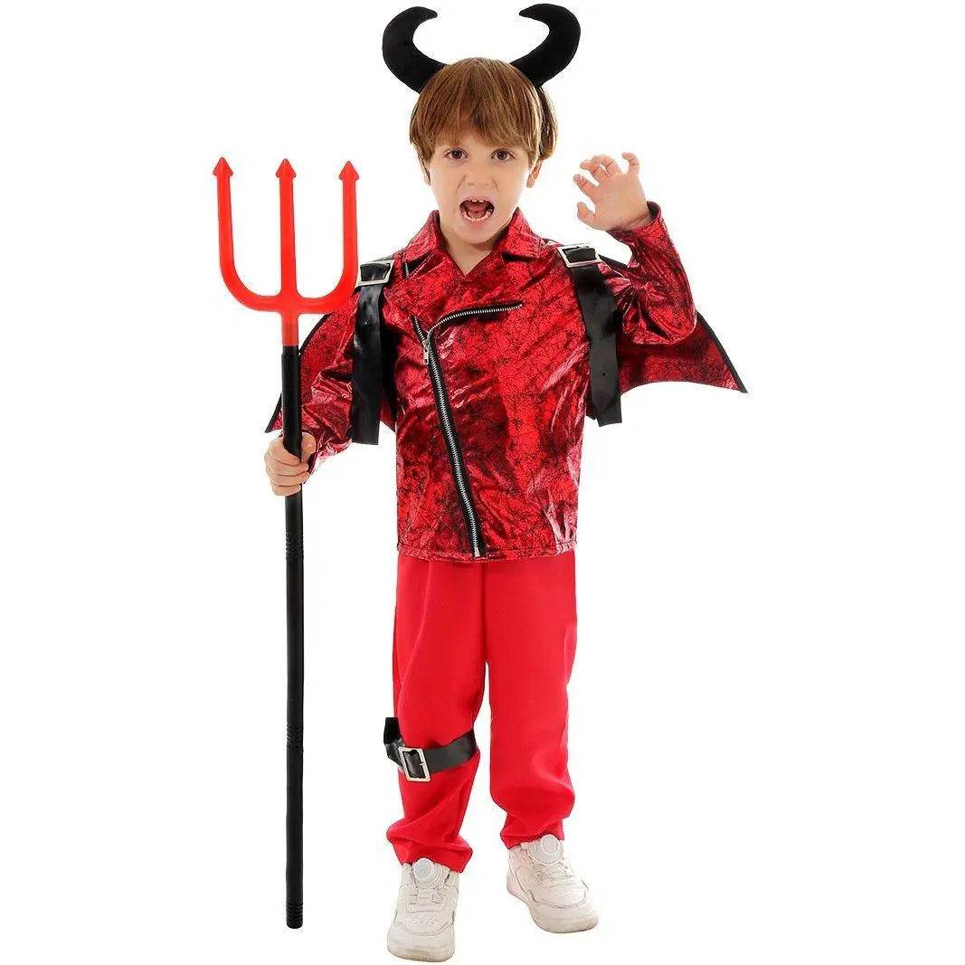 Kid's Punk Style Little Devil Costume Halloween Stage Cosplay - Ecosfun