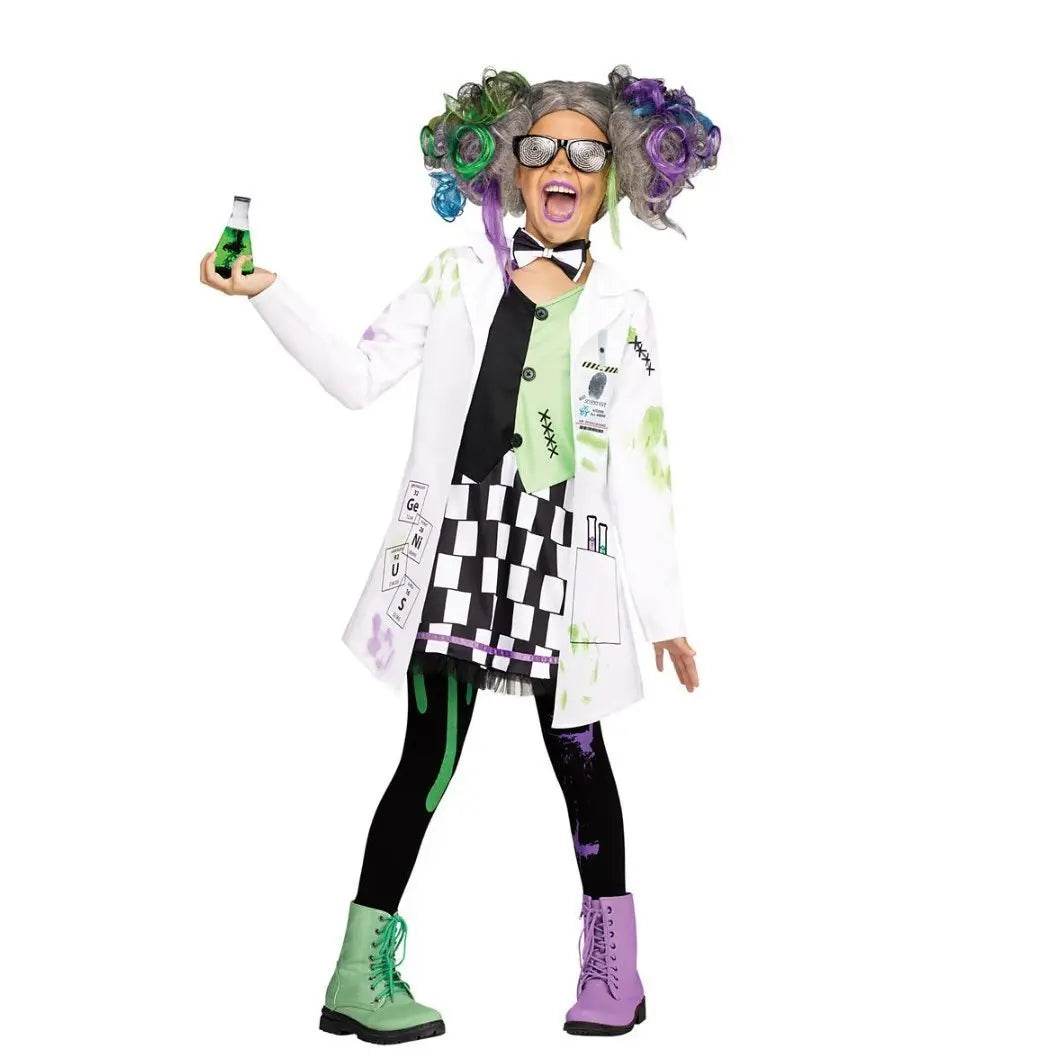 Kids Mad Scientist Costume Halloween Cosplay Outfits - Ecosfun