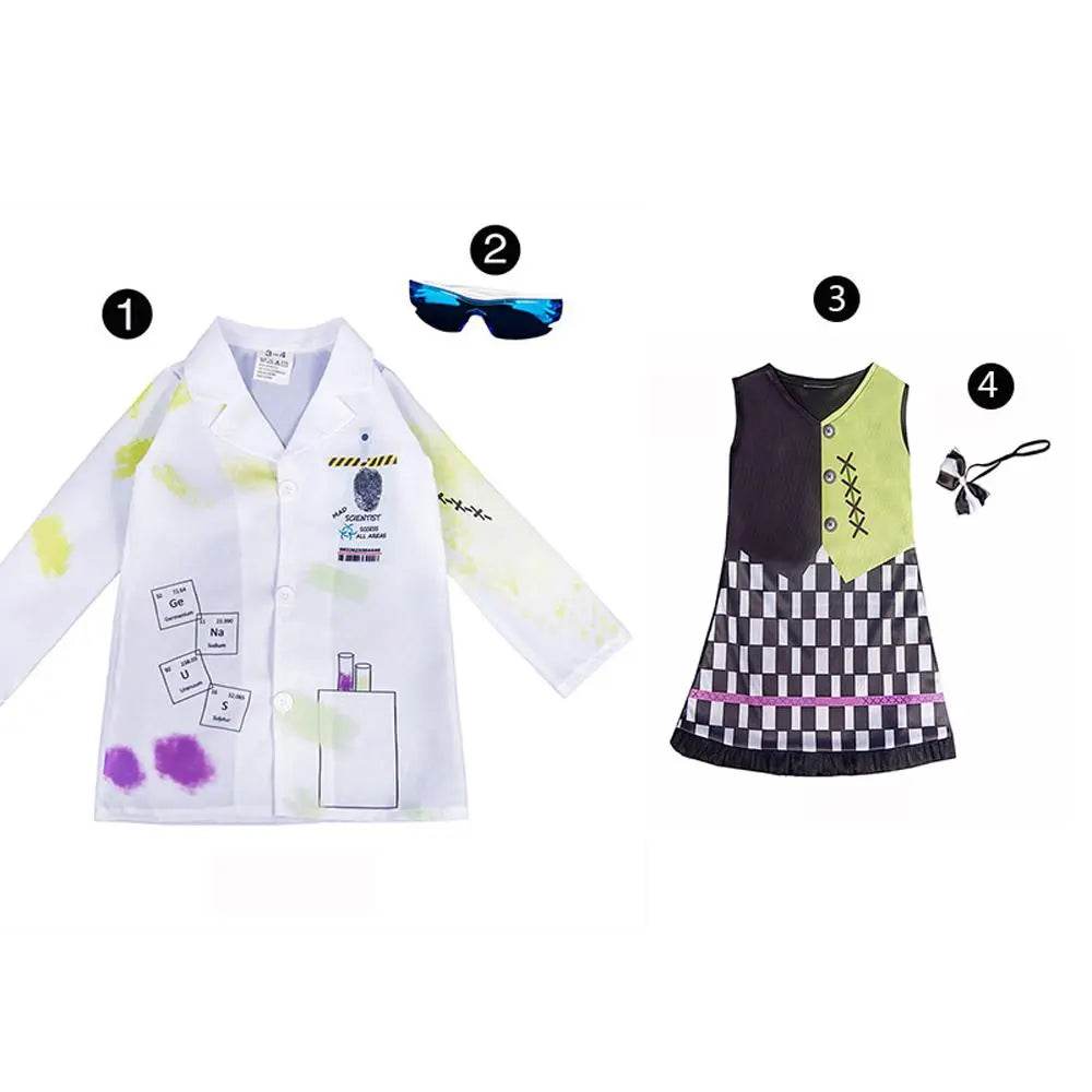 Kids Mad Scientist Costume Halloween Cosplay Outfits - Ecosfun